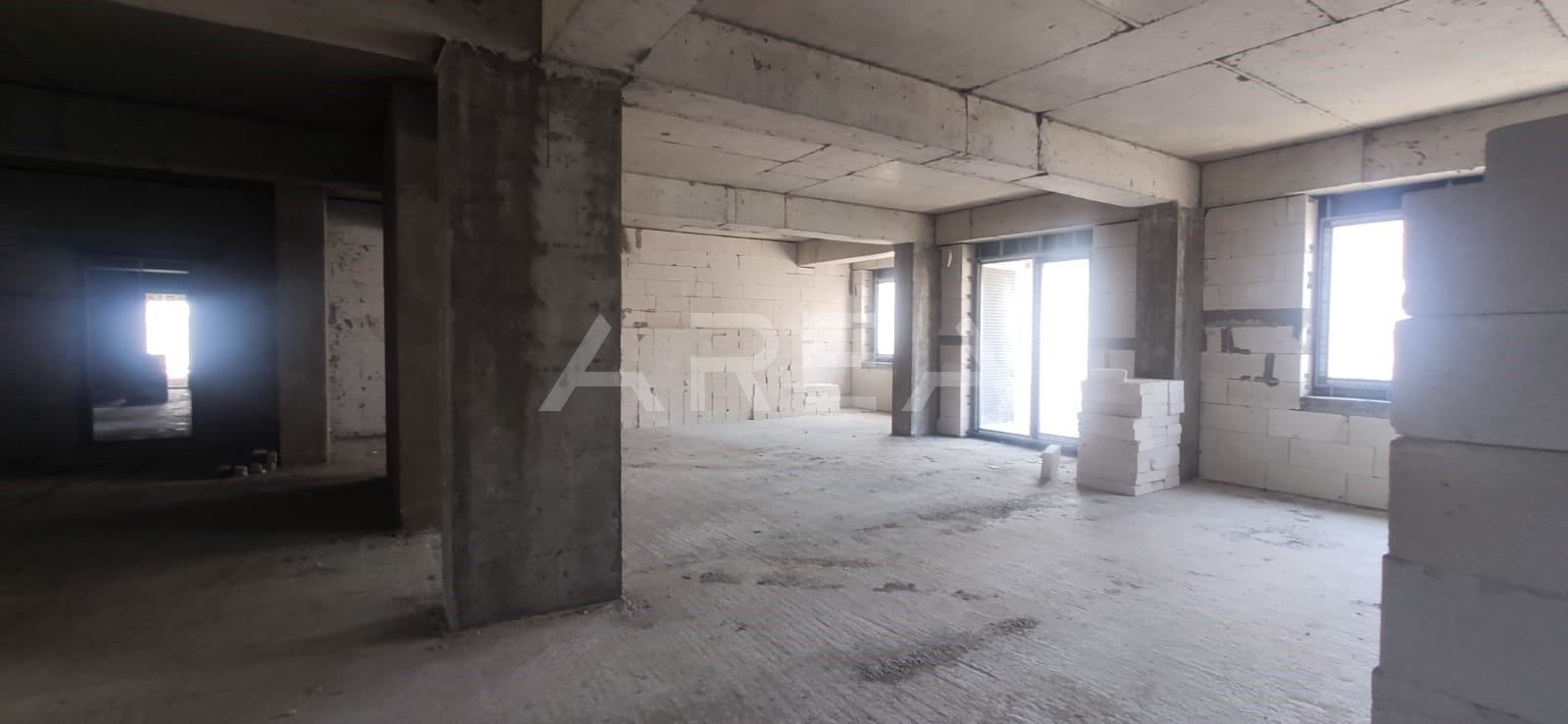 An unfinished two-bedroom apartment is for sale in 